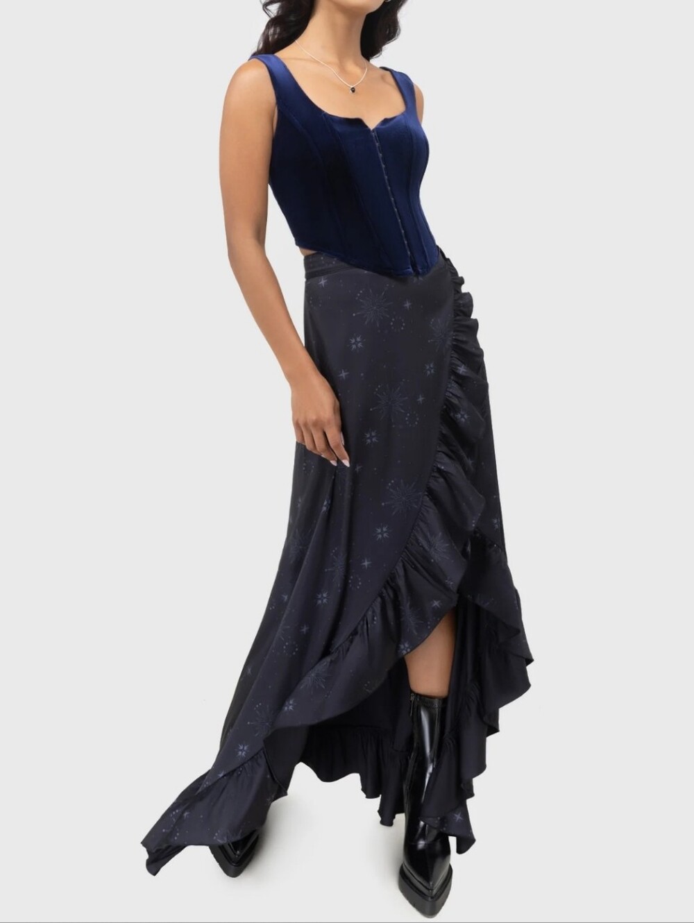 Killstar Black Ruffled Asymmetrical Skirt - Picture 3 of 6